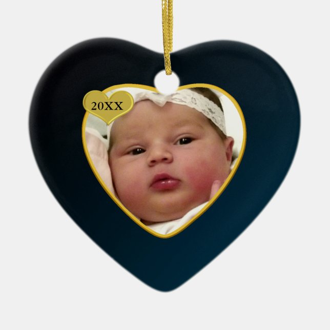 Baby's Photo Keepsake Christmas Ornament (Front)