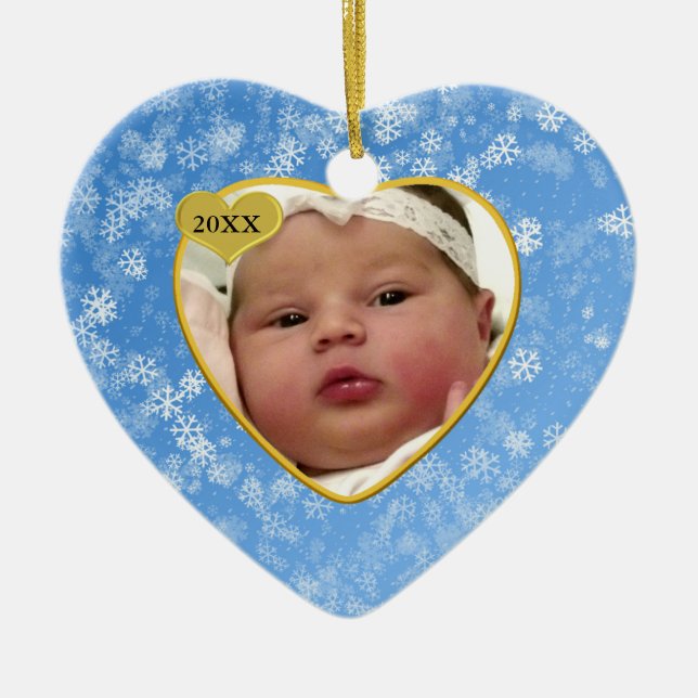 Baby's Photo Keepsake Christmas Ornament (Front)
