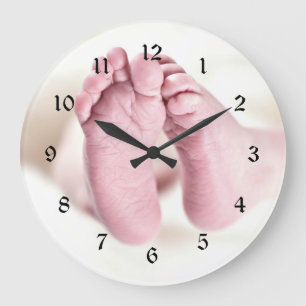 Baby's Precious Little Feet Large Clock