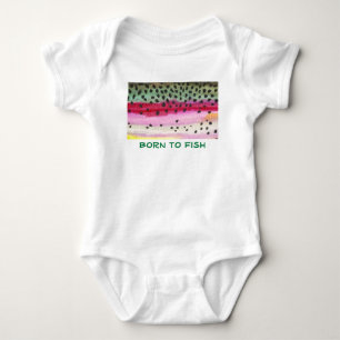 Baby's Rainbow Trout Fishing Baby Bodysuit