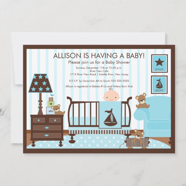 Baby's Room Boy Baby Shower Invitation (Front)