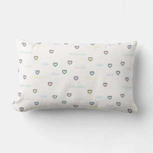 Baby's Room Pillow with Tiny Pastel Hearts HAMbyWG