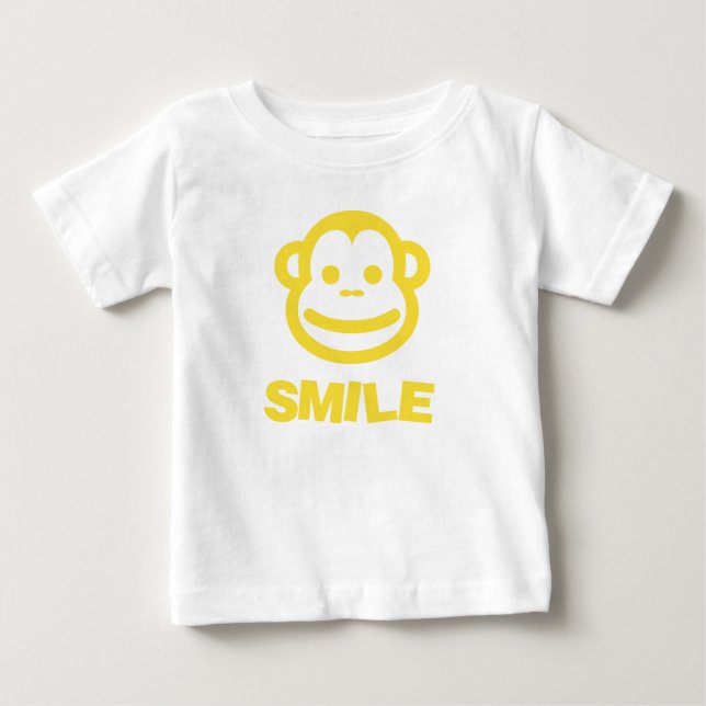 Baby's Smile T-shirt with cheeky monkey (Front)