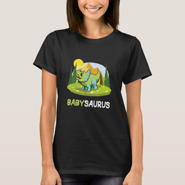 Babysaurus Dinosaur  Cute Kiddo Triceratops 1 T-Shirt (Front)