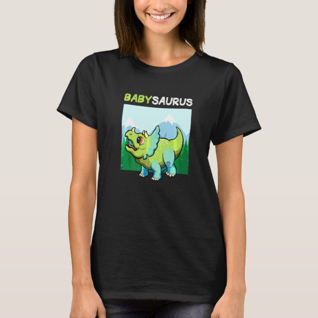 Babysaurus Dinosaur  Cute Kiddo Triceratops T-Shirt (Front)
