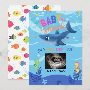 BabyShark Ultrasound Photo Faire-part de grossesse