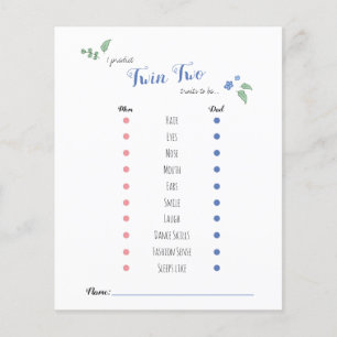 Babyshower baby predictions twin bear theme