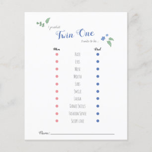 Babyshower baby predictions twin bear theme