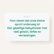 Babyshower Invitation Badge - Good Baby and E