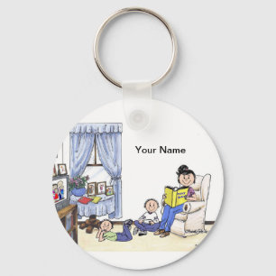 Babysitter, 2 Boys Ceramic Ornament Keychain