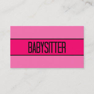 Babysitter Baby et Carte de visite rose chaud
