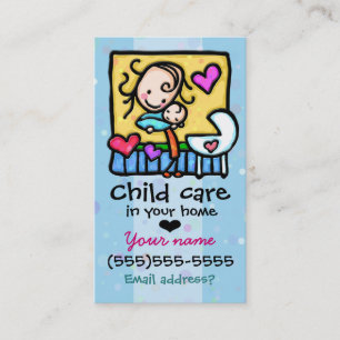Babysitter Child Care Custom card Lt Blue