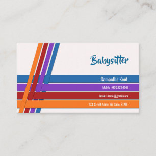 Babysitter Colourful Crisscross Signs Business Card