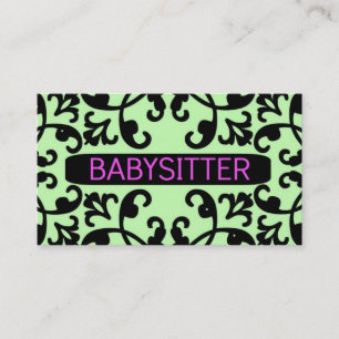Babysitter Damask Carte de visite