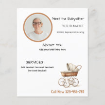 Babysitter Editable Business Flyer With Photo
