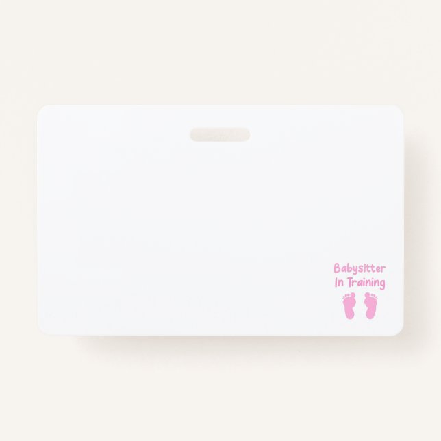 Babysitter In Training Badge (Front)
