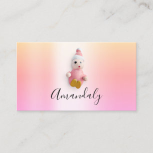 Babysitter Nanny Child Daycare Pink Cute Doll Business Card