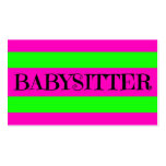 Babysitter Word Business Card | Zazzle