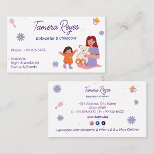 Babysitter Professional Business   Nanny Childcare Business Card