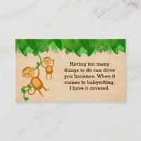 Babysitter Slogans Business Cards