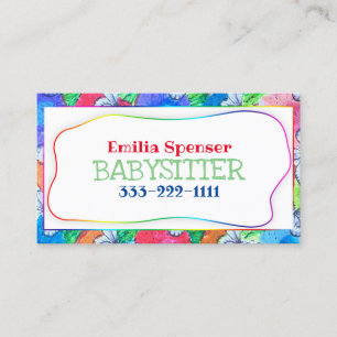 Babysitting & Child Care Colourful Butterfly Card