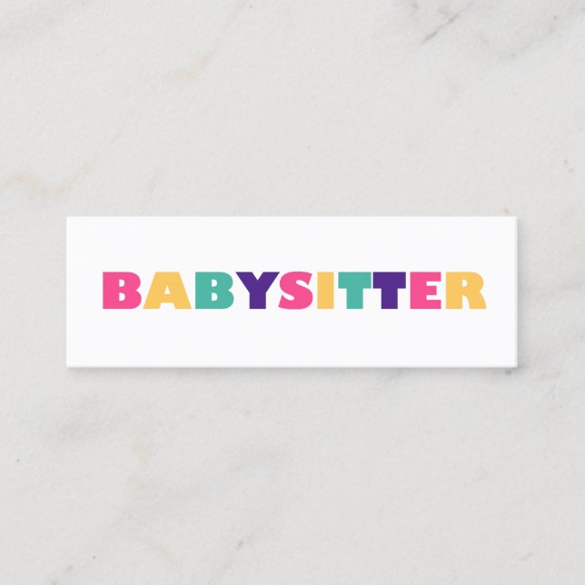 Babysitting Mini Business Card (Front)