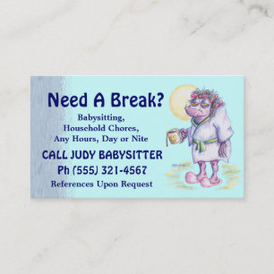 Babysitting Or Household Chores Business Card