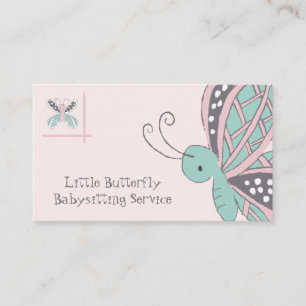 Babysitting Service Butterfly Business Card