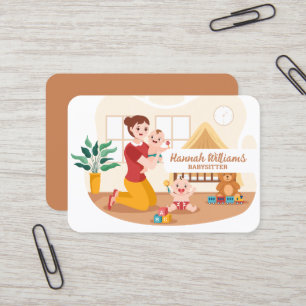 Babysitting Services QR Code Business Card