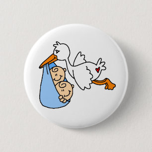BABYSTORKTWINS 2 INCH ROUND BUTTON