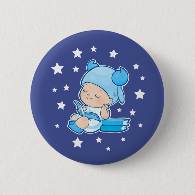 Babytoon Taurus 2 Inch Round Button (Front)