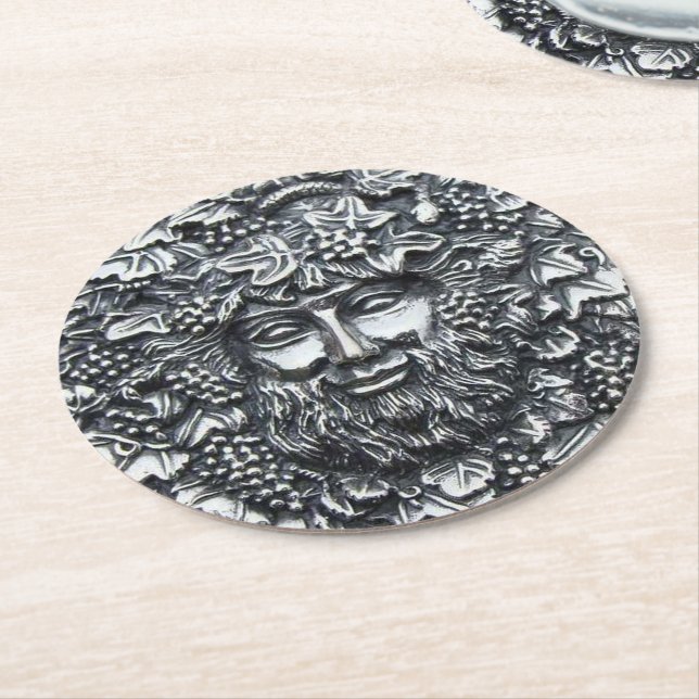 Bacchus 1 round paper coaster (Angled)