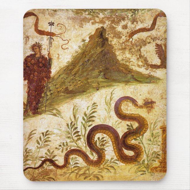 Bacchus and Serpent Agathodaimon in Pompeii Mouse Pad (Front)