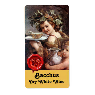 BACCHUS AUX RAISINS ET SCEAU DE CIRE ROUGE DE VIN 