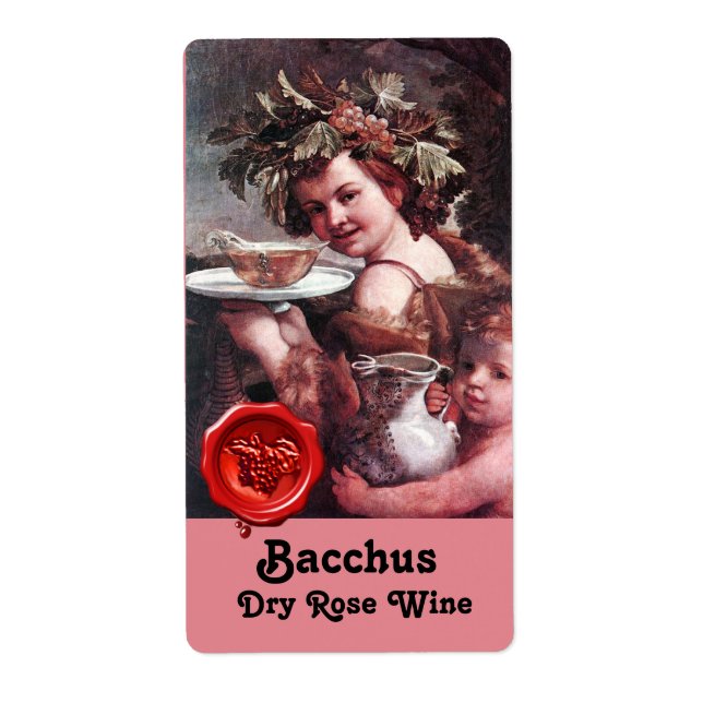 BACCHUS AUX RAISONS ET SCEAU DE CIRE ROUGE DE VIN  (Devant)