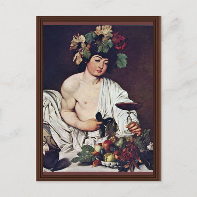 Bacchus By Michelangelo Merisi Da Caravaggio Postcard (Front)