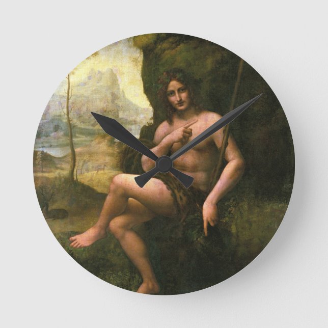 Bacchus, c.1695 (oil on canvas) round clock (Front)