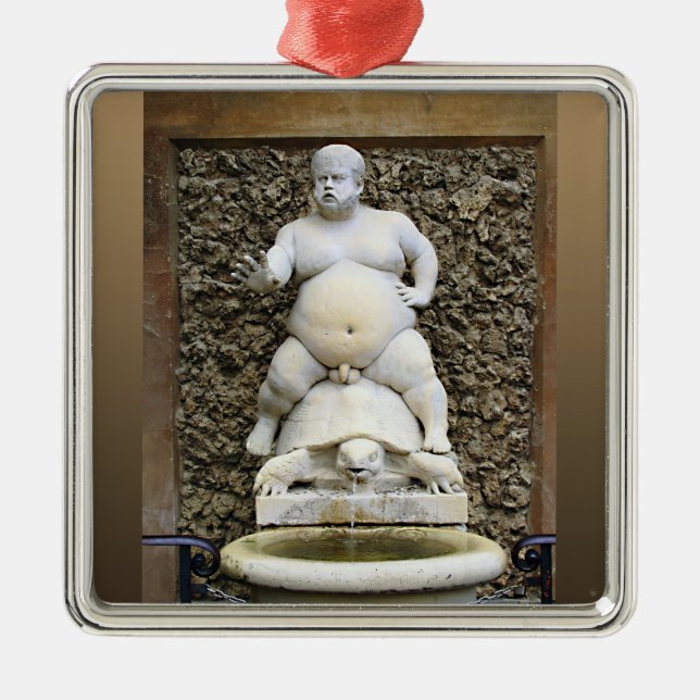 Bacchus Fountain Metal Ornament (Front)