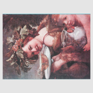 BACCHUS, GRAPES AND WHITE WINE TISSUE PAPER