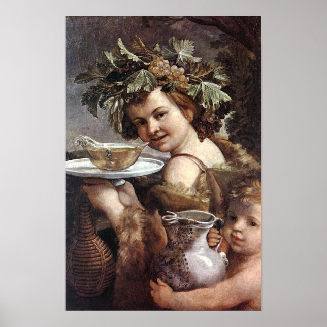 BACCHUS WITH GRAPES AND WINE POSTER (Front)