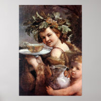 BACCHUS WITH GRAPES AND WINE