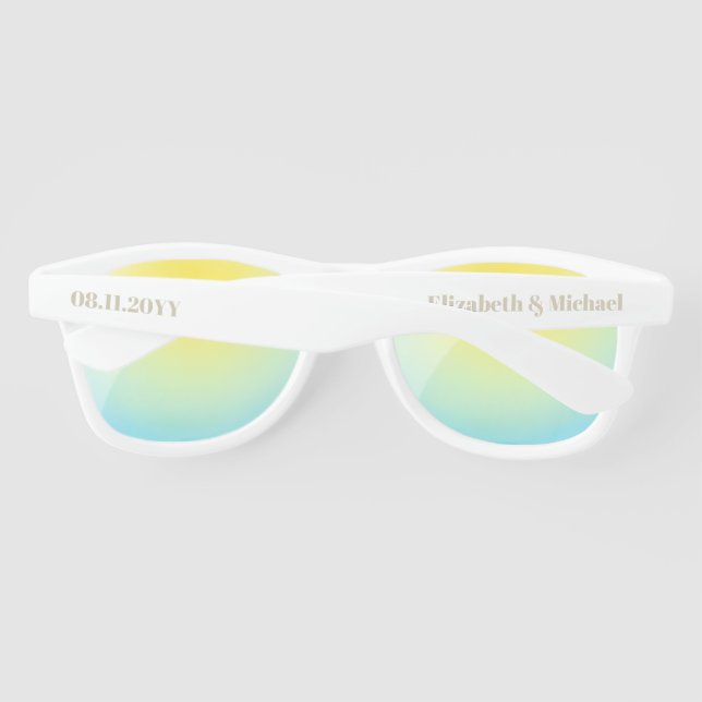 Bacehelorette, Bridal Party Personalized Wedding Sunglasses (Back)