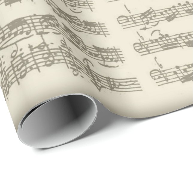 Bach 2nd Cello Suite, Several Manuscript Pages Wrapping Paper (Roll Corner)