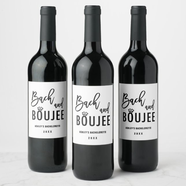 Bach and Boozy Bachelorette Party Favours Wine Label (Bottles)