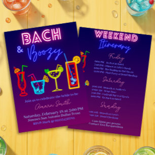 Bach and Boozy Bachelorette with Itinerary Invitation