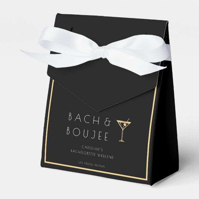 Bach and Boujee Bachelorette Party Favor Box (Front Side)