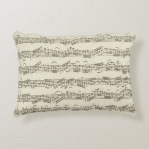 Bach Cello Suite Music Manuscript Accent Pillow