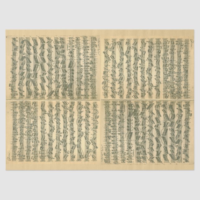 Bach Chaconne Manuscript for Solo Violin Tissue Paper (Front)