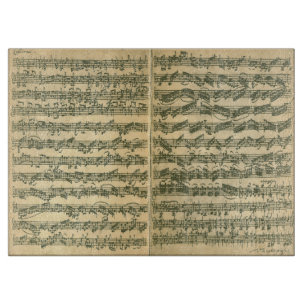 Bach Chaconne Music Manuscript for Solo Violin Cutting Board