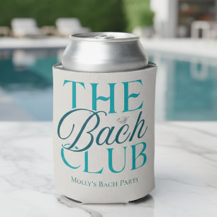 Bach Club Modern Simple Blue Bachelorette Party Can Cooler